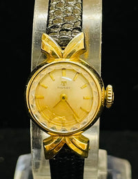 TISSOT VINTAGE RARE SOLID YELLOW GOLD MECHANICAL LADIES WATCH - $8K APR w/ COA!