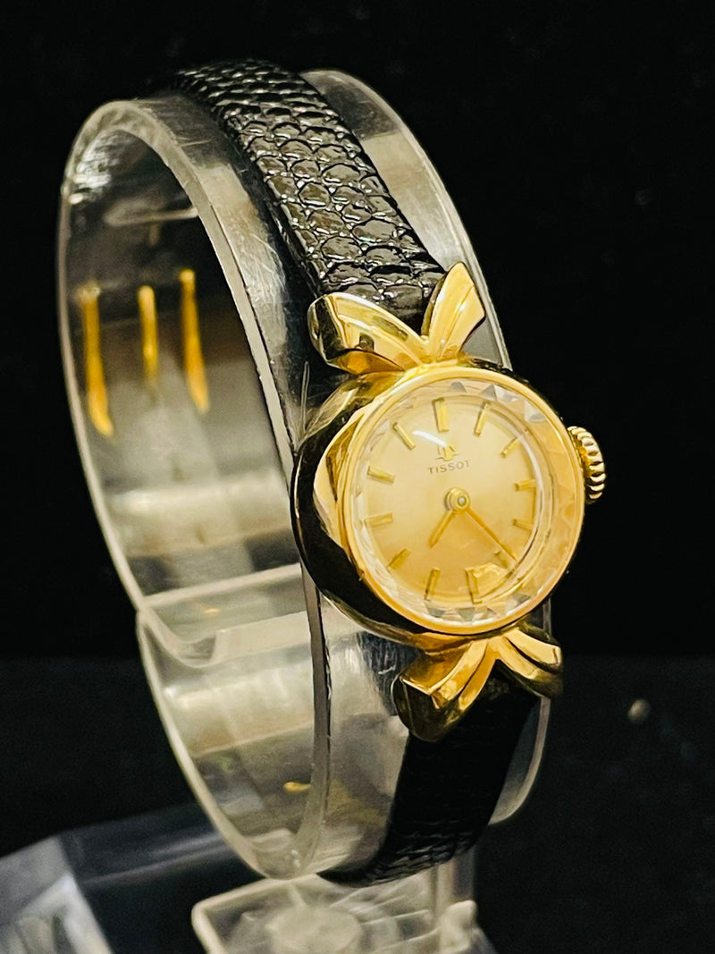 TISSOT VINTAGE RARE SOLID YELLOW GOLD MECHANICAL LADIES WATCH - $8K APR w/ COA!