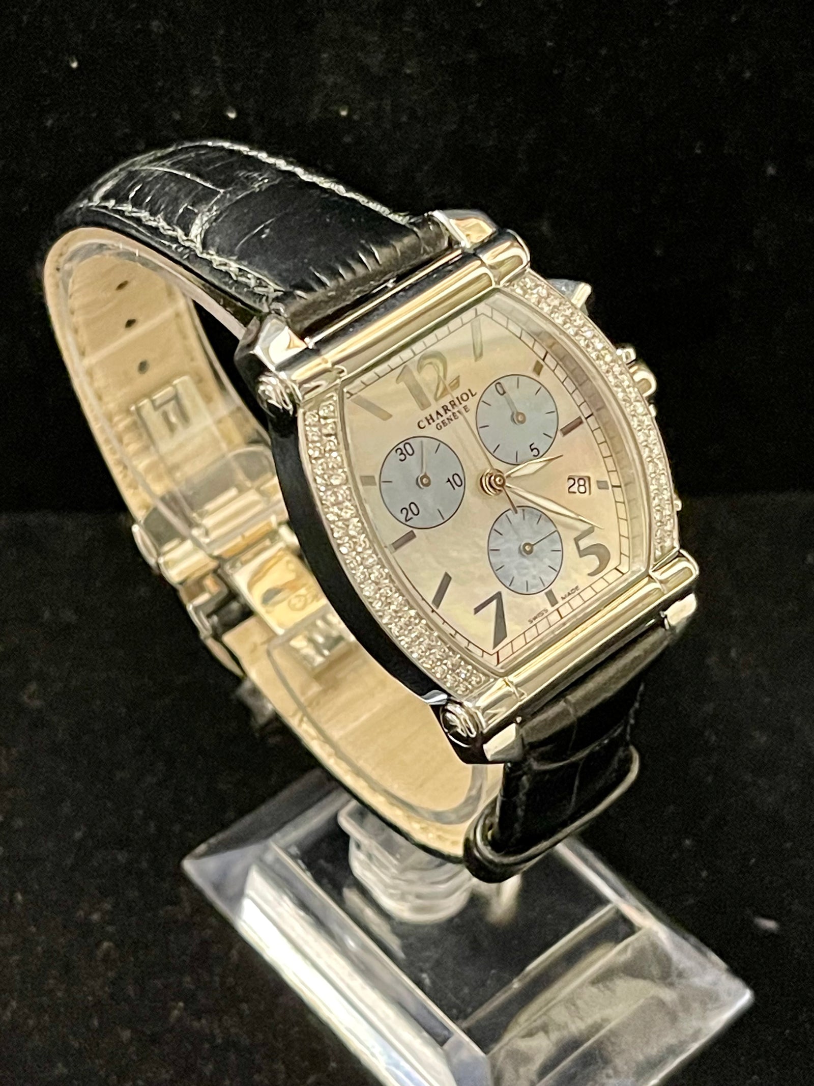 PHILIPPE CHARRIOL Elegant SS Quartz Men s Watch w 80 Diamonds 8K A