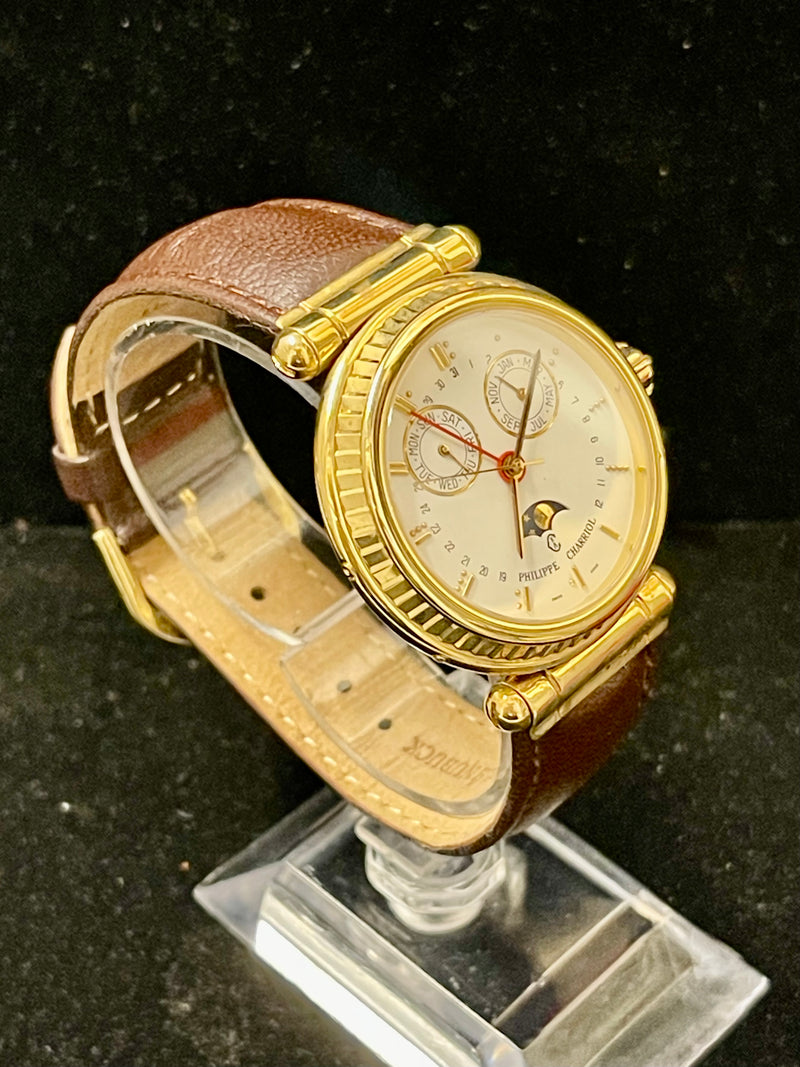 PHILIPPE CHARRIOL YUCATAN Chrono 18K YG Automatic Men s Watch 30K A