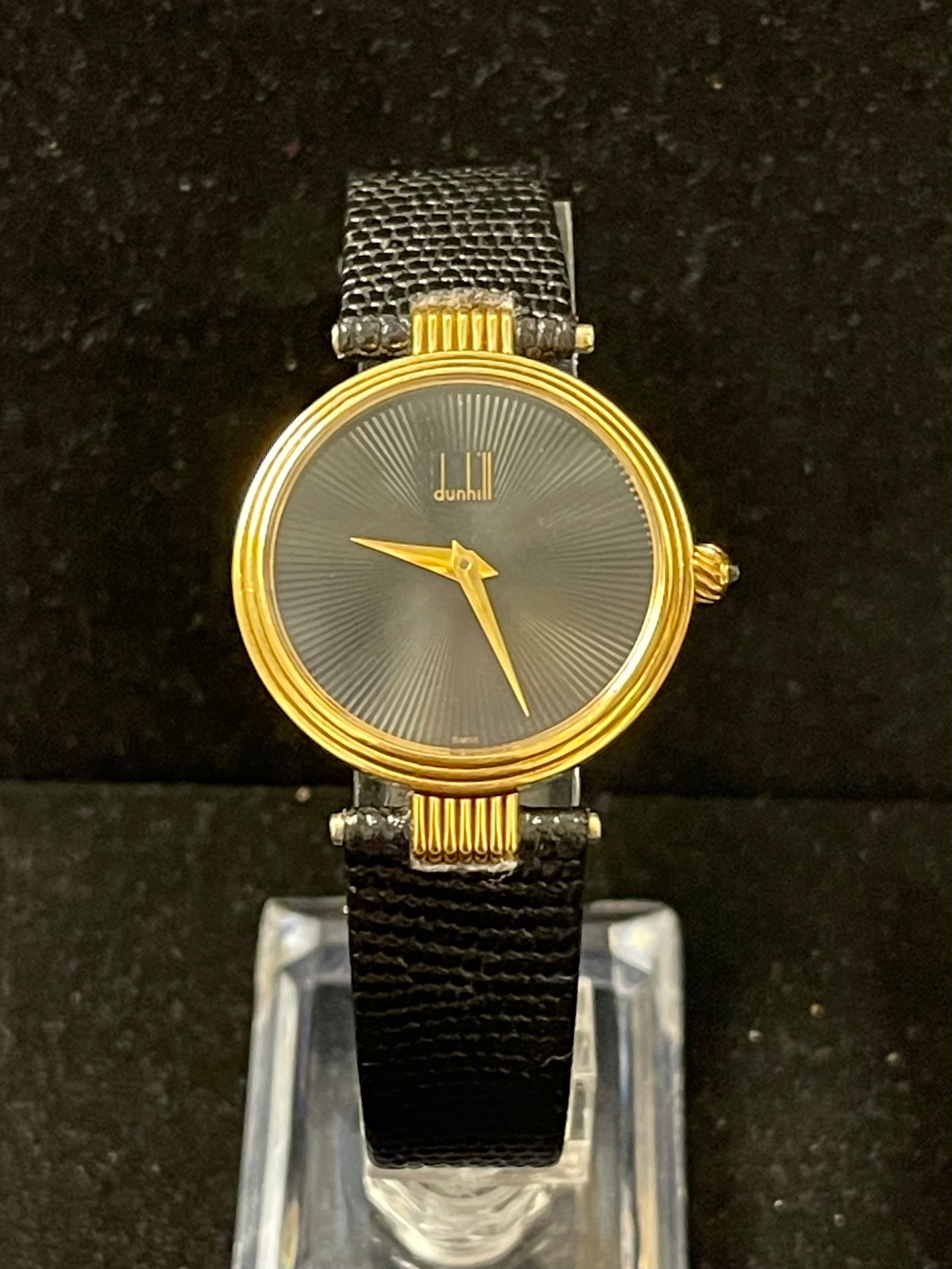 Dunhill Beautiful 18K YG Black Sun-Ray Style Dial Men's Watch - $15K A