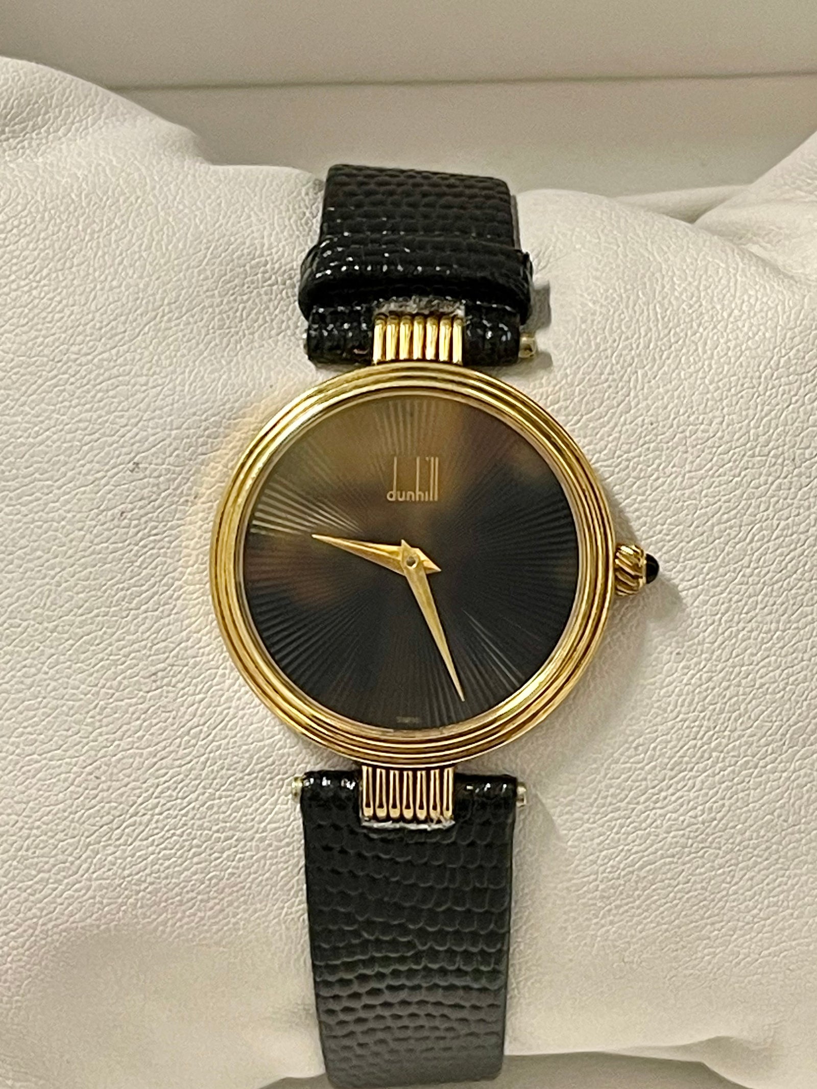 Dunhill Beautiful 18K YG Black Sun-Ray Style Dial Men's Watch - $15K A