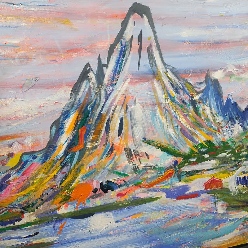 OOAK Expressionistic Mountains Painting by Brendan Cass - $150Κ APR w/ CoA! APR 57