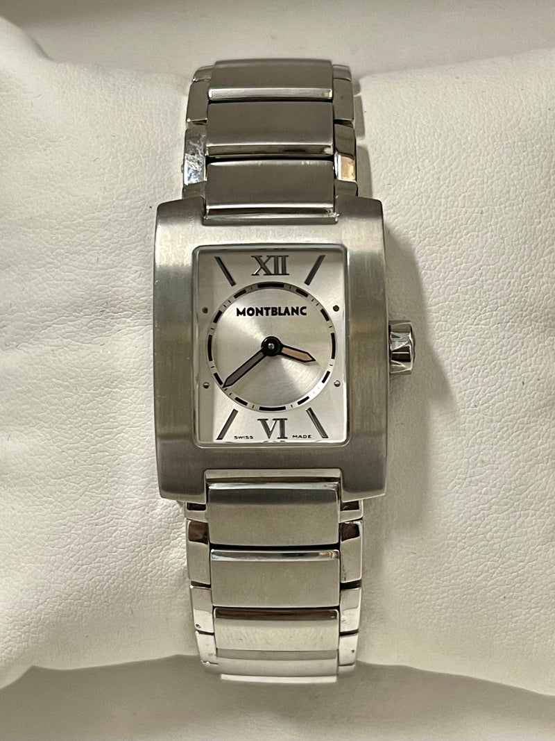 Montblanc Unique Rectangular Tank Platinum Dial SS Unisex Watch- $7K APR w/ COA! APR 57