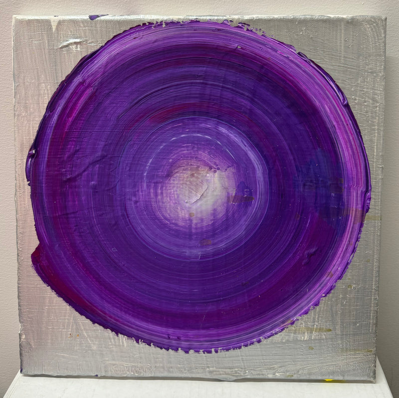 “Brendan Cass” OOAK Abstract Contemporary Art, Silver/Purple - $23K APR w/CoA APR 57