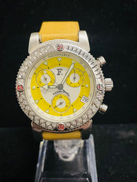 FACOMARINE CHRONOGRAPH YELLOW DIAL MEN'S STAINLESS STEEL WATCH- $6K APR w/ COA! APR57