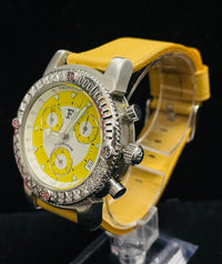 FACOMARINE CHRONOGRAPH YELLOW DIAL MEN'S STAINLESS STEEL WATCH- $6K APR w/ COA! APR57