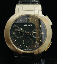 RARE VERSACE JUMBO CHRONOGRAPH MEN'S STAINLESS STEEL WATCH - $13K APR w/ COA! APR57