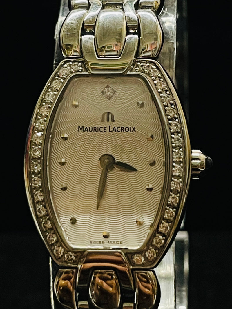 RARE MAURICE LACROIX UNISEX DIAMONDS & STAINLESS STEEL WATCH- $7K APR w/ COA! APR57