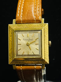 LUCIEN PICCARD JUMBO CHRONOGRAPH MEN'S 18K YELLOW GOLD WATCH - $7K APR w/ COA! APR57