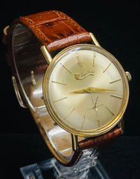 LUCIEN PICCARD JUMBO CHRONOGRAPH MEN'S 18K YELLOW GOLD WATCH - $7K APR w/ COA! APR57