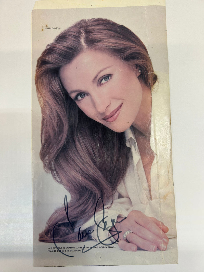 Jane Seymour 1996 Signed Emmy Award Paper Ad Clairol- $1.5K APR w/ CoA! APR 57