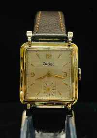 1960'S ZODIAC JUMBO CHRONOGRAPH MEN'S ROLLED GOLD PLATED WATCH - $6K APR w/ COA! APR57