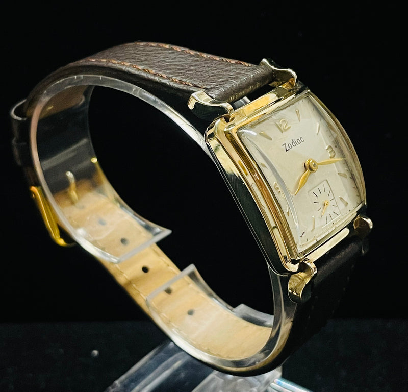 1960'S ZODIAC JUMBO CHRONOGRAPH MEN'S ROLLED GOLD PLATED WATCH - $6K APR w/ COA! APR57