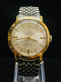 1950'S ZODIAC HERMETIC MECHANICAL MEN'S YELLOW GOLD TONE WATCH - $7K APR w/ COA! APR57