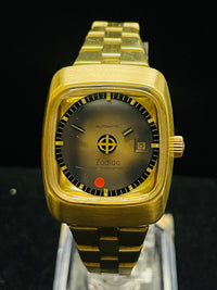 1950'S ZODIAC ASTROGRAPHIC MEN'S YELLOW GOLD TONE WATCH - $8K APR w/ COA! APR57