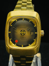 1950'S ZODIAC ASTROGRAPHIC MEN'S YELLOW GOLD TONE WATCH - $8K APR w/ COA! APR57