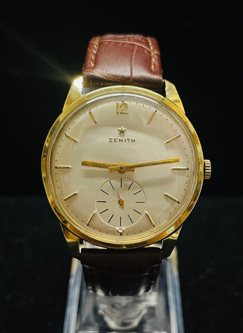 ZENITH VINTAGE JUMBO CHRONOGRAPH MEN'S 18K YELLOW GOLD WATCH - $15K APR w/  COA!