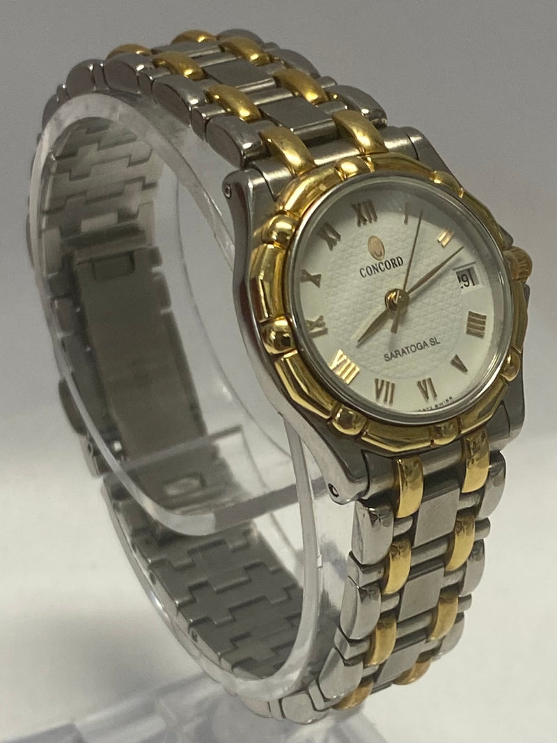 CONCORD Saratoga SL Beautiful Date Two-Tones Steel Ladies Watch- $8K APR w/ COA! APR57