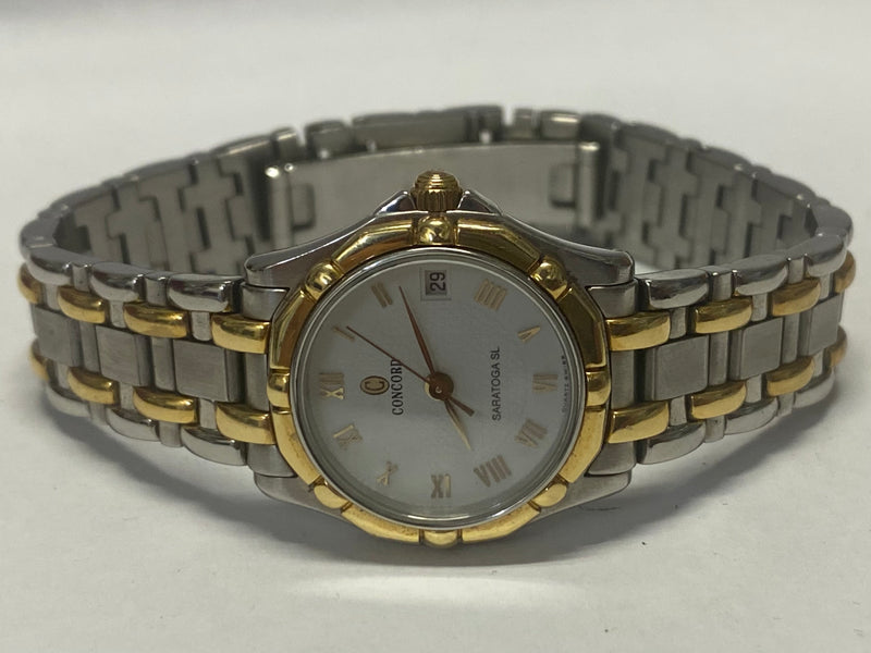 CONCORD Saratoga SL Beautiful Date Two-Tones Steel Ladies Watch- $8K APR w/ COA! APR57