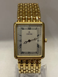 Concord Beautiful & Solid 14K Yellow Gold Tank Style Wristwatch $16K APR w/ COA! APR57