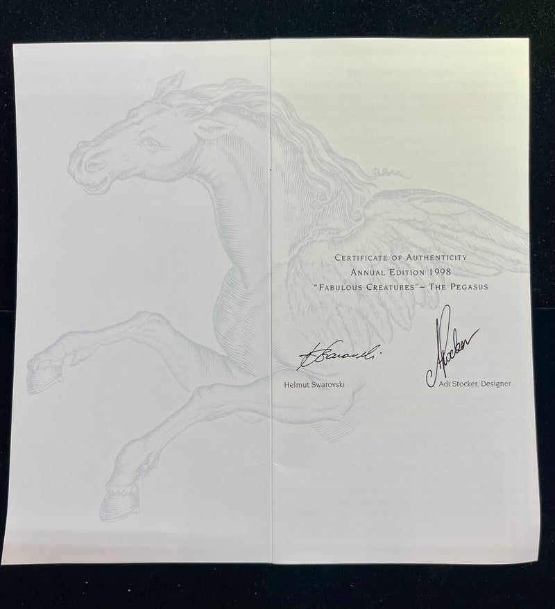 Swarovski 1998 Beautiful "Fabulous Creature" The Pegasus Crystal - $3K APR w/CoA APR 57