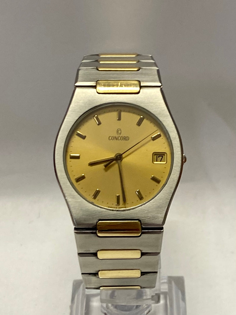 CONCORD Unique Date Steel w/ Gold Tone Dial Rare Men's Watch - $8K APR w/ COA!!! APR57