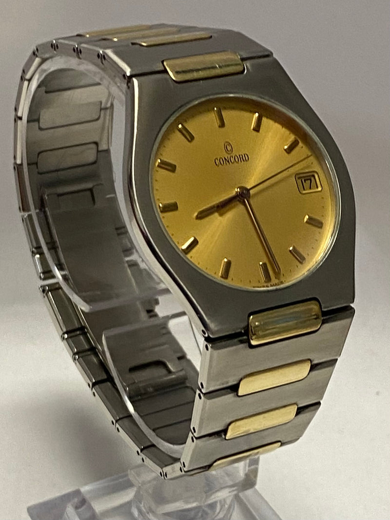 CONCORD Unique Date Steel w/ Gold Tone Dial Rare Men's Watch - $8K APR w/ COA!!! APR57