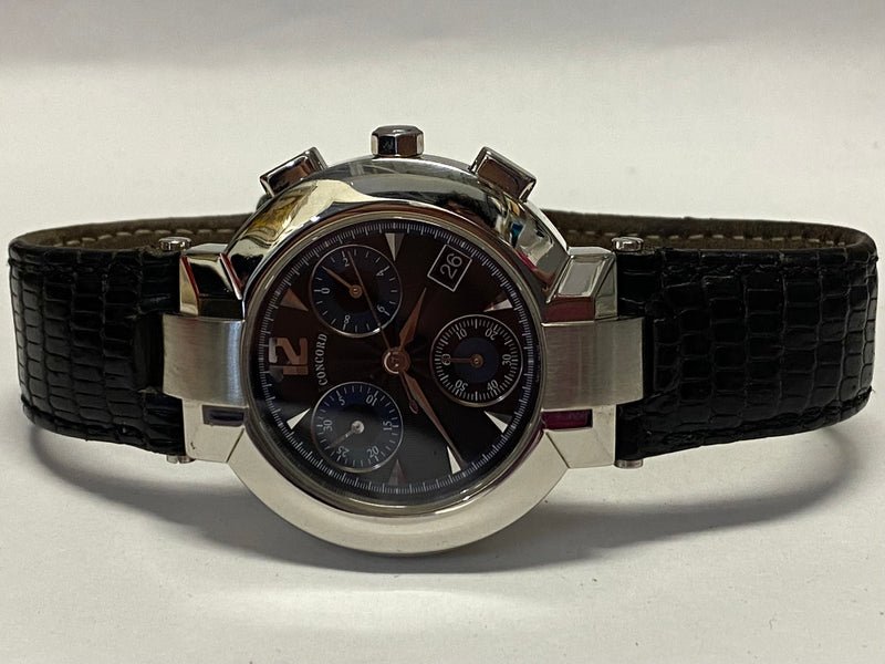 CONCORD Chronograph Date Beautiful Stainless Steel Unisex Watch- $8K APR w/ COA! APR57