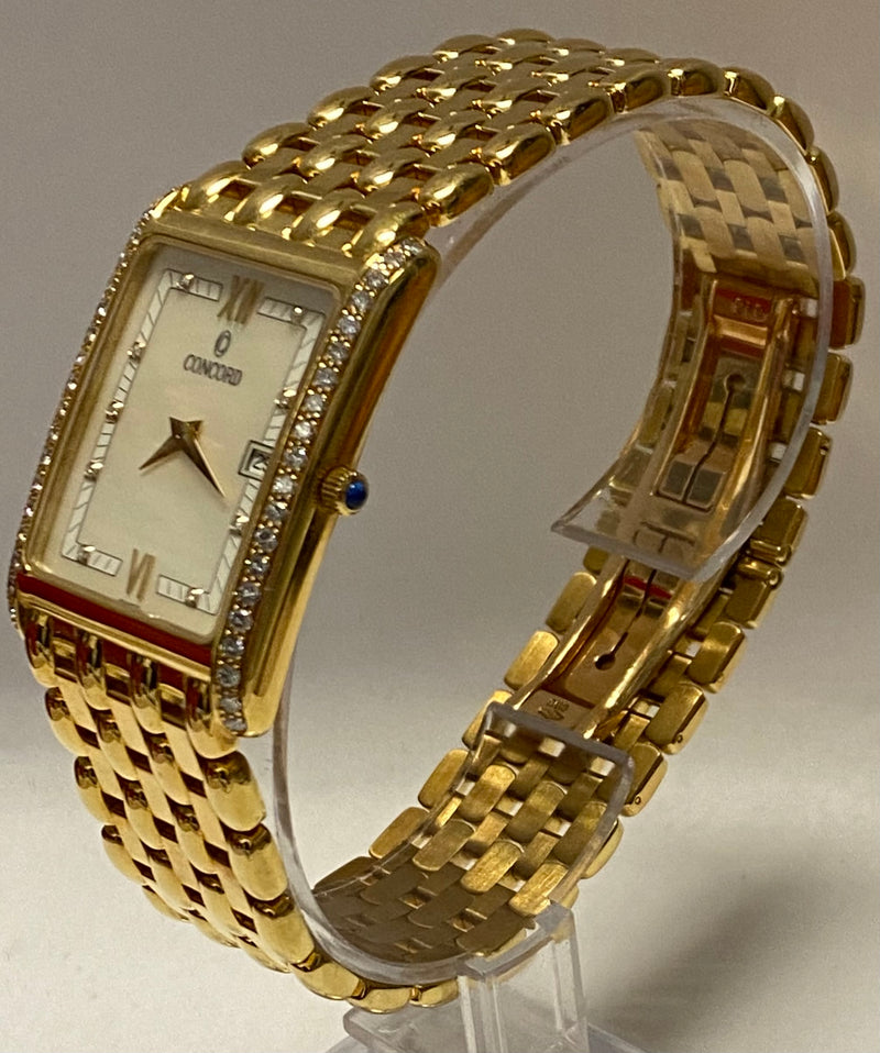 CONCORD Solid 18K YG & Diamond Mother-of-Pearl Dial Wristwatch- $40K APR w/ COA! APR57