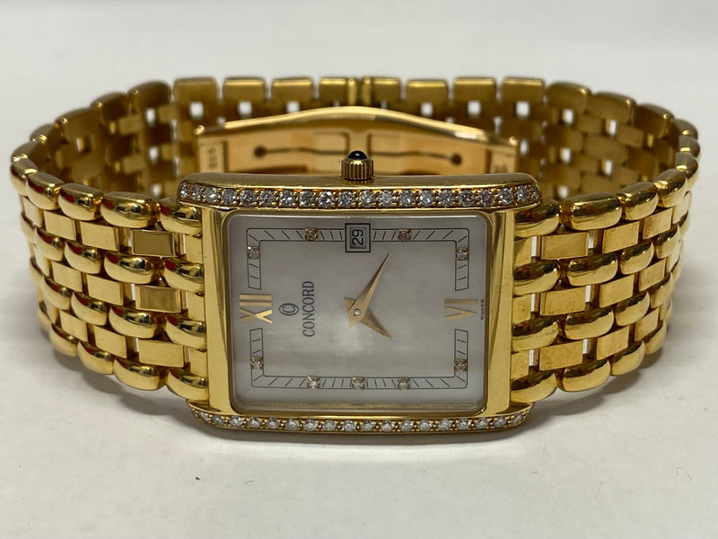 CONCORD Solid 18K YG & Diamond Mother-of-Pearl Dial Wristwatch- $40K APR w/ COA! APR57