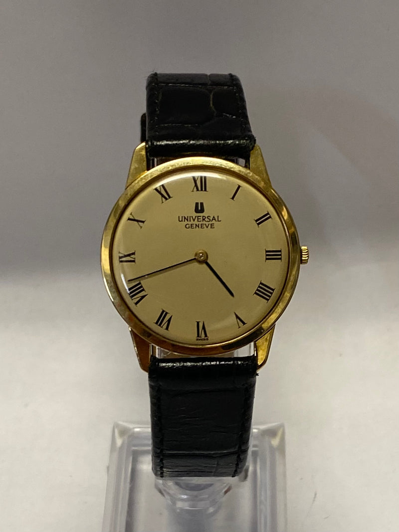 UNIVERSAL GENEVE Rare Ultra Thin Round 18K YG Case Unisex Watch- $20K APR w/COA! APR57