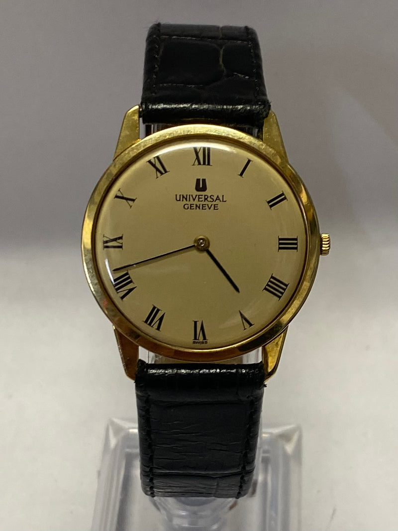 UNIVERSAL GENEVE Rare Ultra Thin Round 18K YG Case Unisex Watch- $20K APR w/COA! APR57