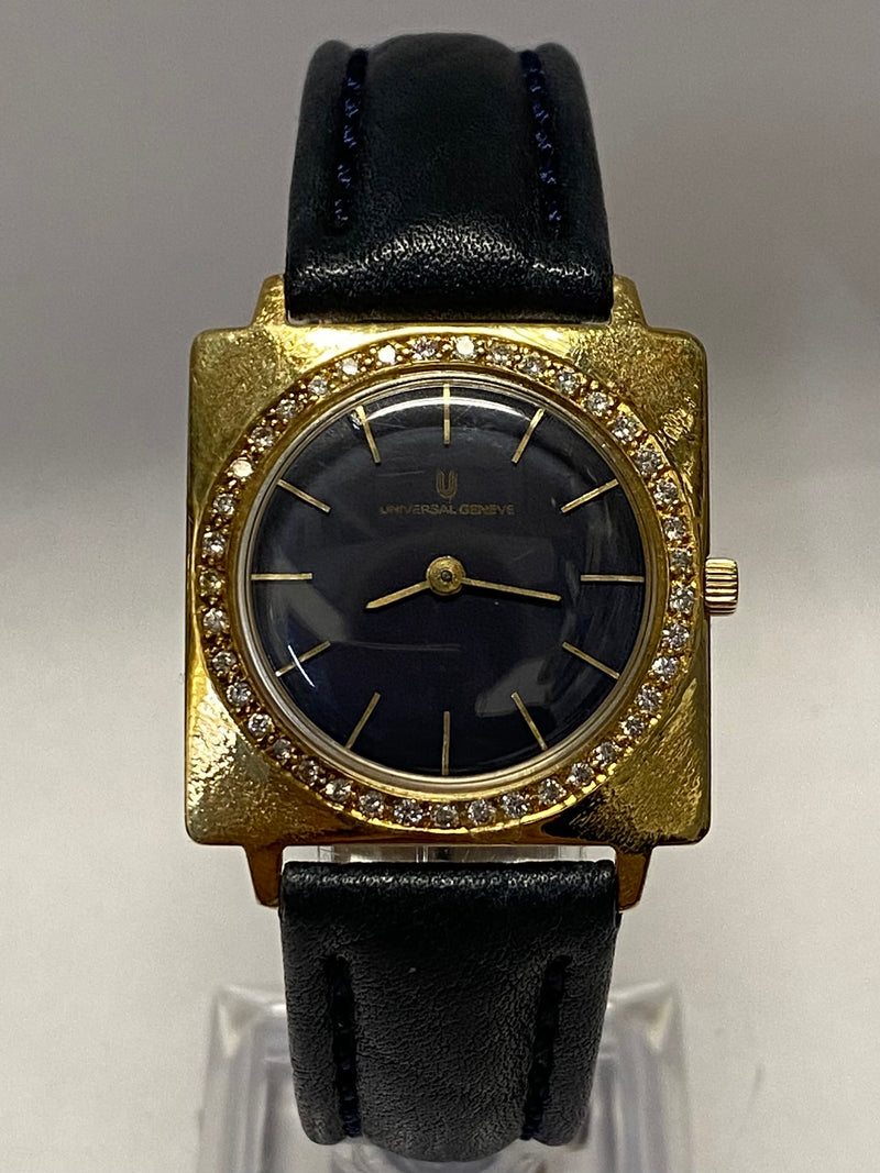 UNIVERSAL GENEVE Square 18K Yellow Gold Case w/Diamonds Watch - $20K APR w/ COA! APR57