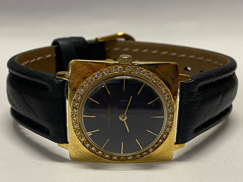 UNIVERSAL GENEVE Square 18K Yellow Gold Case w/Diamonds Watch - $20K APR w/ COA! APR57