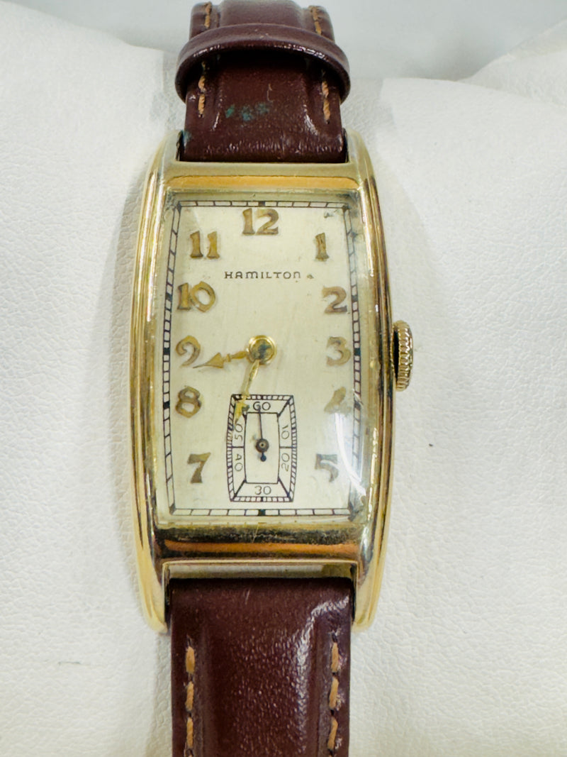 Hamilton 14k Gold Vintage 1930's Curvex Case Men's Wrist Watch - $7K APR w/ COA! APR57