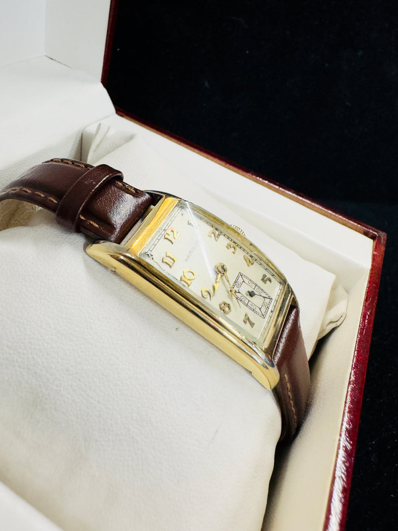 Hamilton 14k Gold Vintage 1930's Curvex Case Men's Wrist Watch - $7K APR w/ COA! APR57