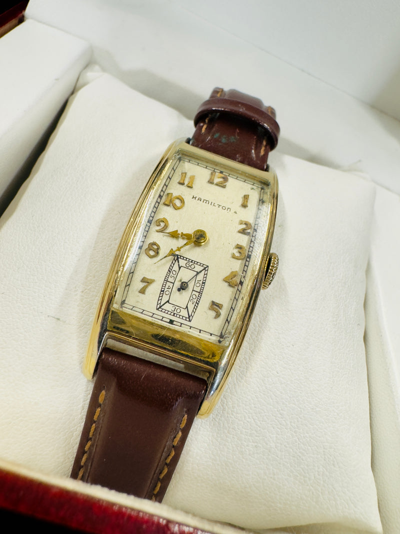 Hamilton 14k Gold Vintage 1930's Curvex Case Men's Wrist Watch - $7K APR w/ COA! APR57