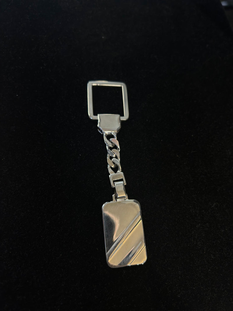 Engravable Sterling Silver Keychain