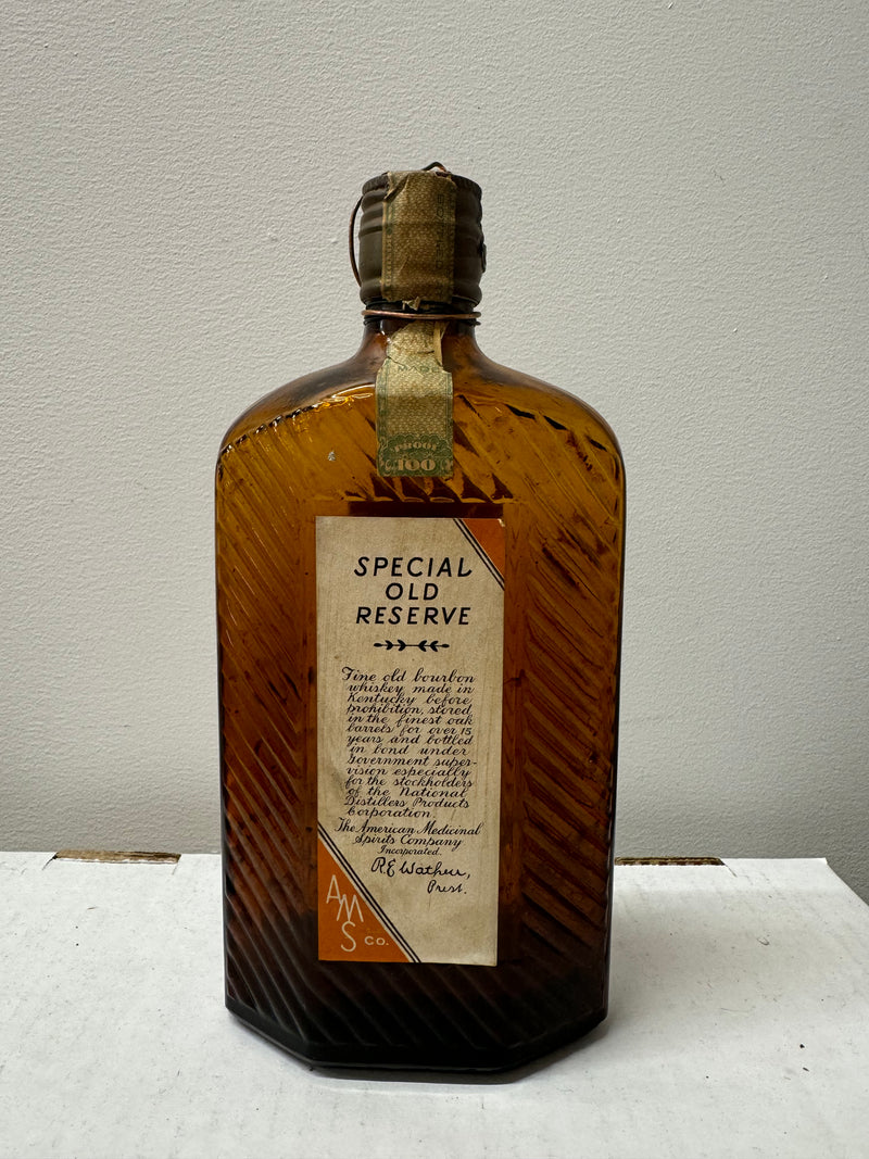 American Medicinal Spirits company, Special Old Reserve C.1917- $15K APR w/CoA!! APR 57