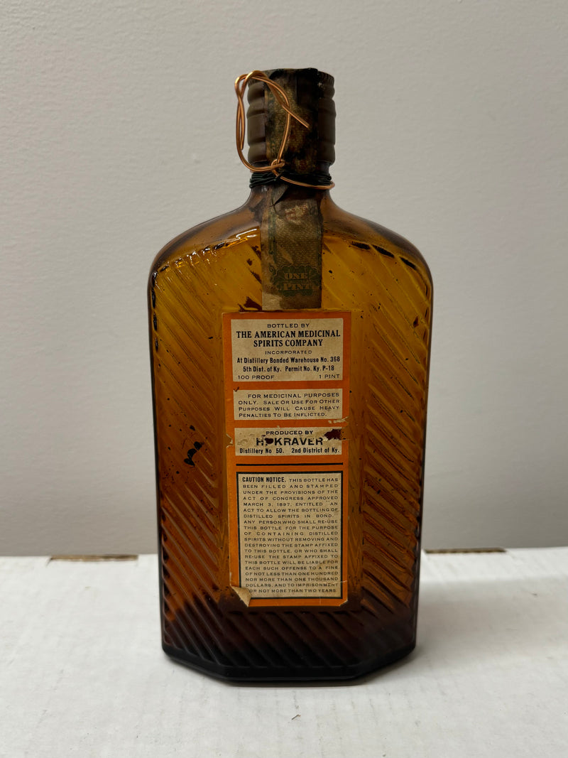 American Medicinal Spirits company, Special Old Reserve C.1917- $15K APR w/CoA!! APR 57