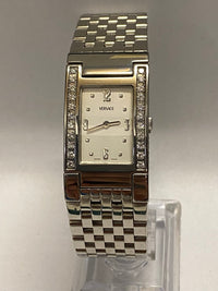 VERSACE Beautiful Stainless Steel Tank-Style w/Diamonds Watch - $10K APR w/ COA! APR57