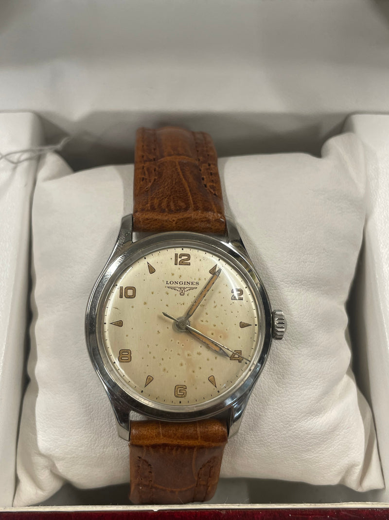 Longines Vintage 1940s, Beautiful Steel, Men's Unique Watch - $10K APR w/ COA!!! APR57