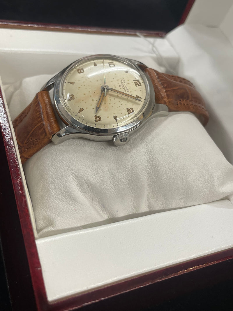 Longines Vintage 1940s, Beautiful Steel, Men's Unique Watch - $10K APR w/ COA!!! APR57