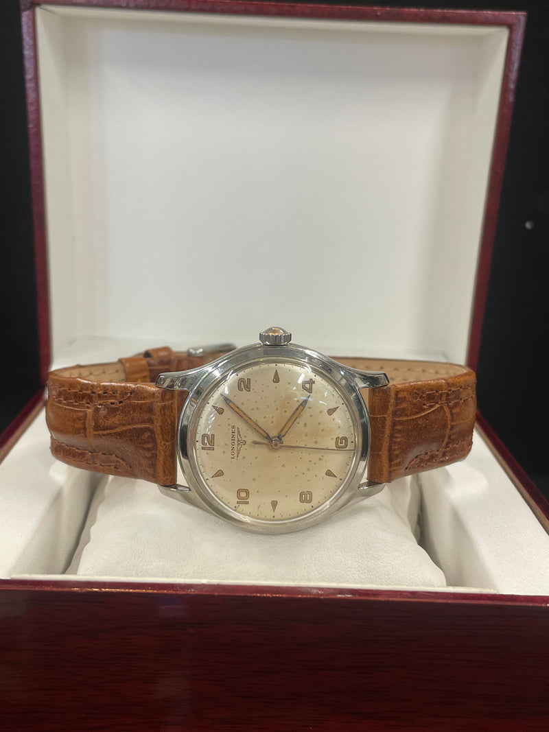 Longines Vintage 1940s, Beautiful Steel, Men's Unique Watch - $10K APR w/ COA!!! APR57