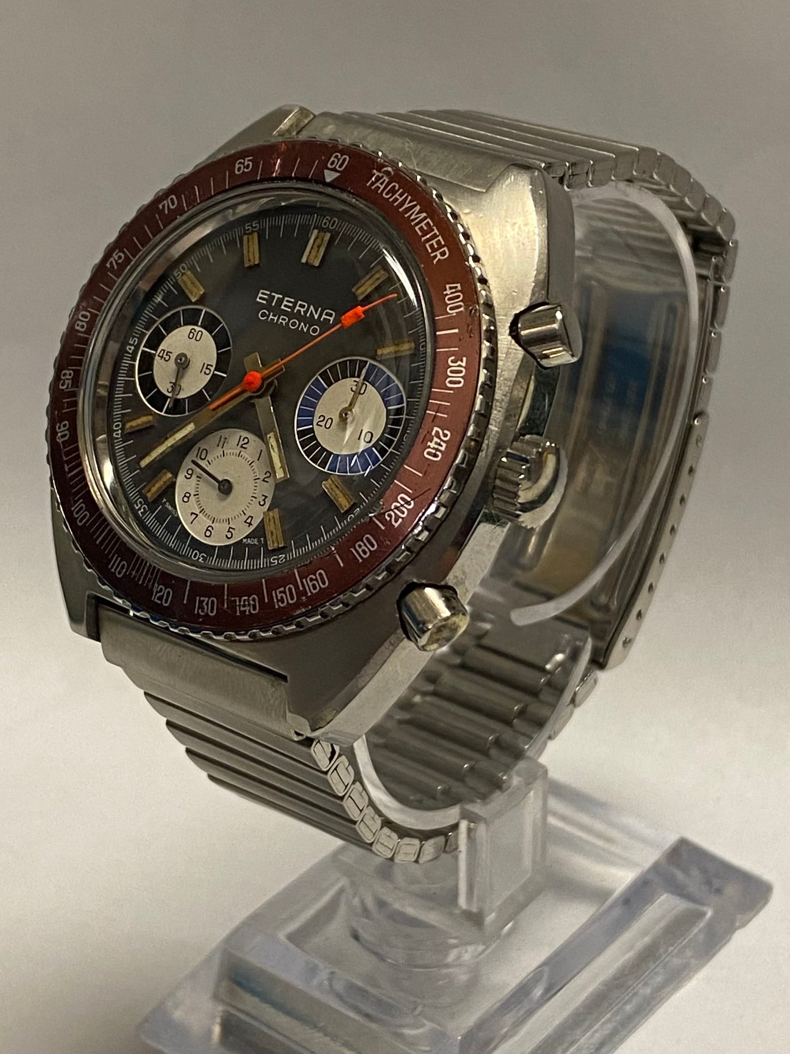 Eterna Chrono Vintage C. 1960 s Stainless Steel Men s Watch APR w Coa