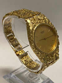 SEIKO Unique Solid Gold Nugget Style Bracelet Design Men's Watch- $15K APR w/COA APR57