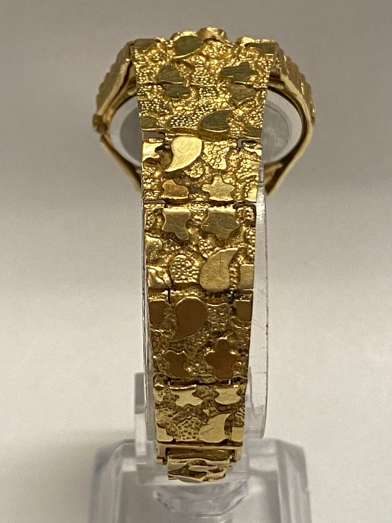 SEIKO Unique Solid Gold Nugget Style Bracelet Design Men's Watch- $15K APR w/COA APR57