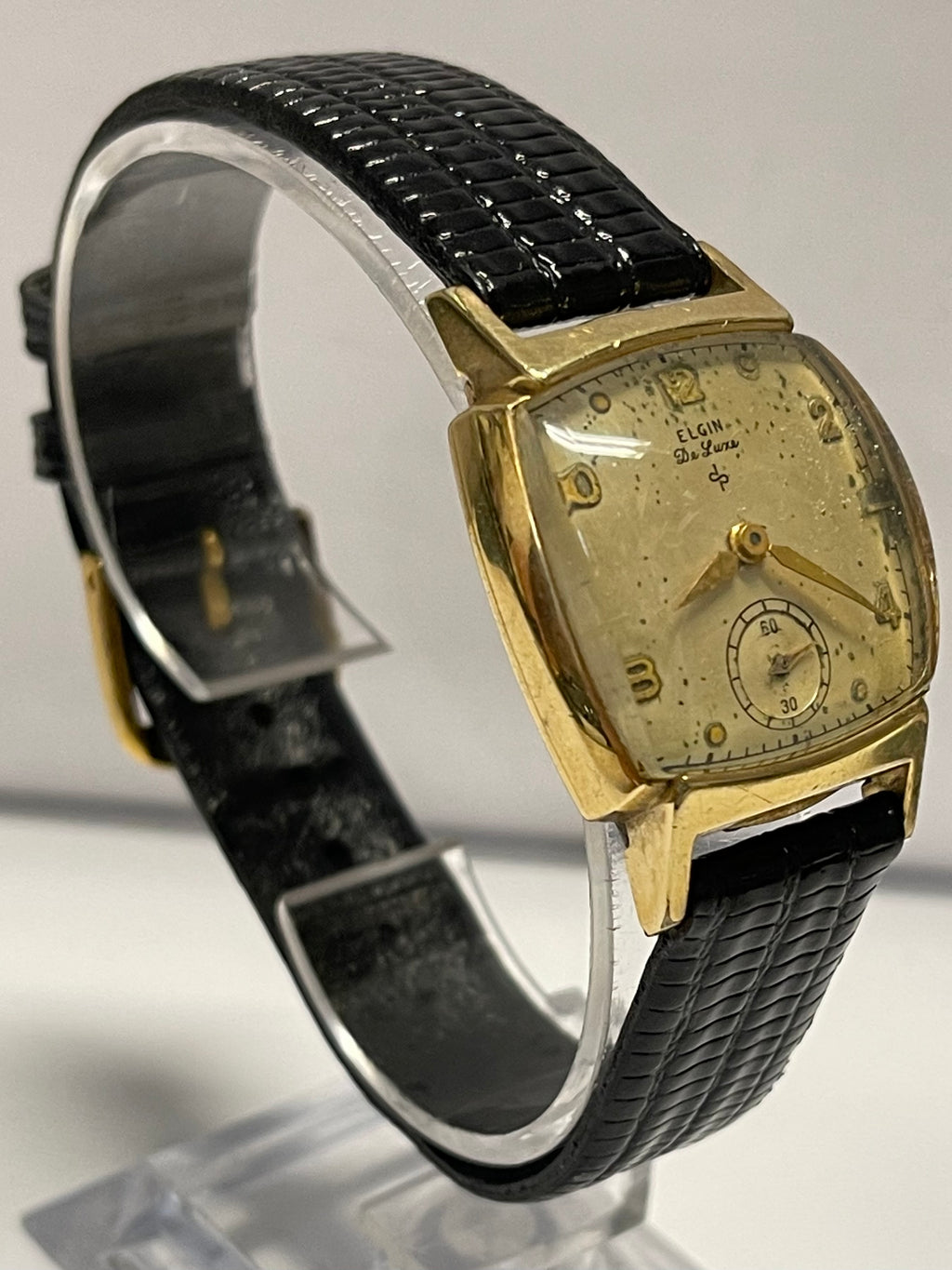 ELGIN DeLuxe Unique Vintage 1940s Gold w/Charming Aged Dial Watch- $6K APR  w/COA