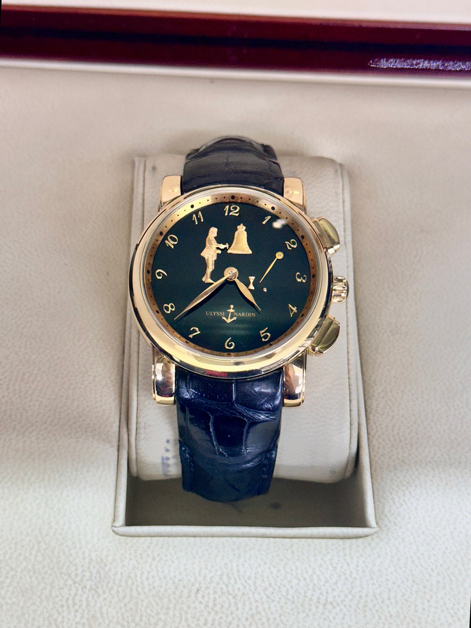 Ulysse Nardin 18K RG Hour Stricker Chime Men s Wrist Watch APR w Coa